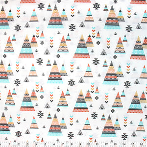 FABRIC CREATIONS 42″ x 8yd Cotton Fabric Bolt - White Desert Teepees