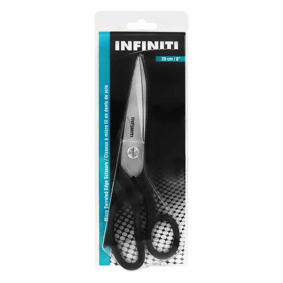 INFINITI Micro Serrated Edge Scissors - Right - Black - 8″ (20.3cm)