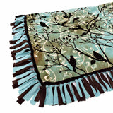 FABRIC CREATIONS No Sew Throw - Brown & Turquoise - 109 x 139cm (43” x 55”)