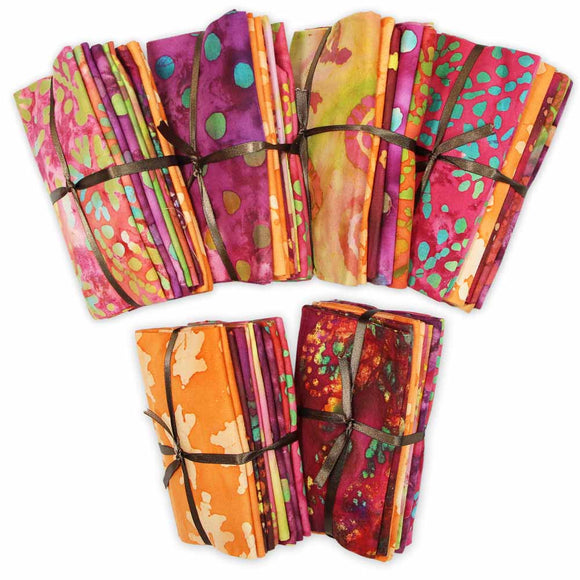 FABRIC CREATIONS Fabric Bundle (5pcs) - Batik Collection - 45 x 53cm (18″ x 21″)