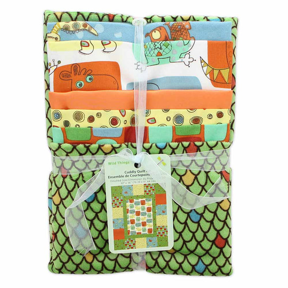 FABRIC CREATIONS Cuddly Quilt Kit - Wild Things - 76.20 x 91.44cm (30″ x 36″)